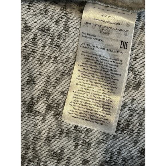 Vero Moda Women's Katrine Brushed Jacket Gray Size Medium Cardigan winter cabin - Picture 6 of 8